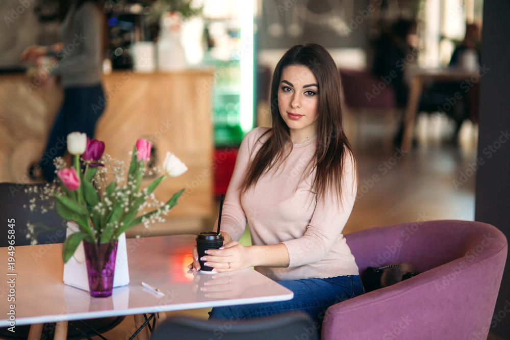 Customer sitting and waiting order Customer sitting and waiting order