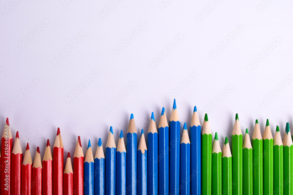 Colorful pencils pattern isolated on white background. Top view colorful of color pencils.Colored pencils, isolated on the white background. Color pencil with copy space isolated on white background, Colorful pencils pattern isolated on white background. Top view colorful of color pencils.Colored pencils, isolated on the white background. Color pencil with copy space isolated on white background,