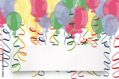 Luftballons und Luftschlangen - Textfeld