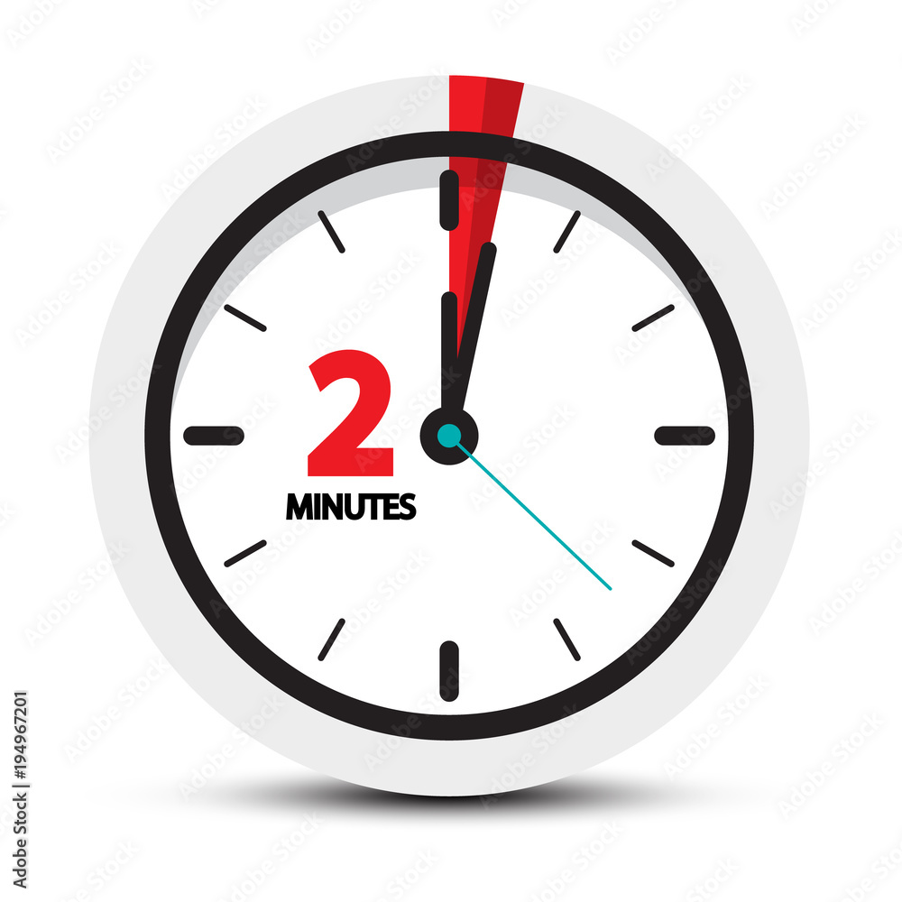 Vecteur Stock Two Minutes Clock Symbol. Vector 2 Minute Vector Icon. |  Adobe Stock