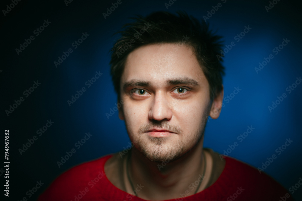 emotional young man photo in studio