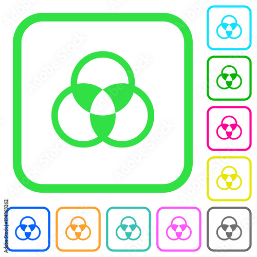 Color mixing vivid colored flat icons