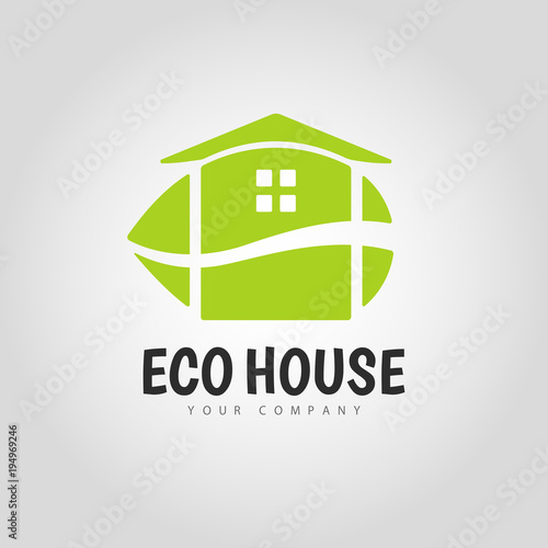 Eco House logo design.  For real estate, construction, property industry.