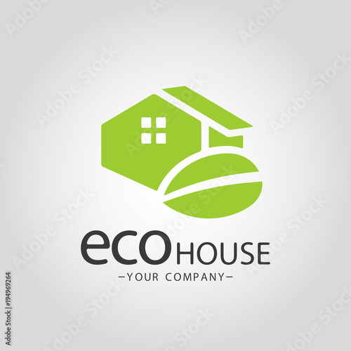 Eco House logo design.  For real estate, construction, property industry.