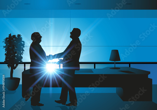 contrat - poignée de main - homme d’affaires - partenariat - succès - réussite - entreprise - signature