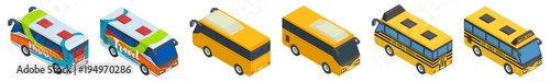 large selection of school tourist and city bus