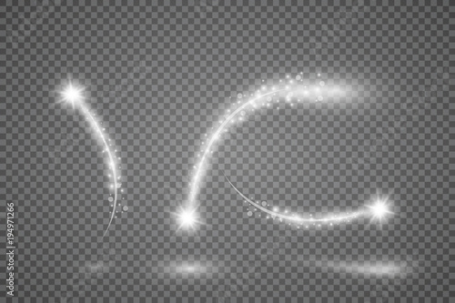 Light glow effect stars bursts with sparkles isolated on transparent background.