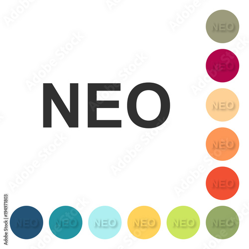 Farbige Buttons - NEO Schrift