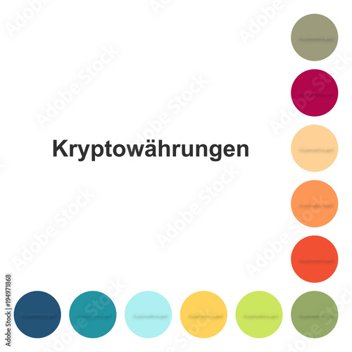 Farbige Buttons - Kryptowährungen