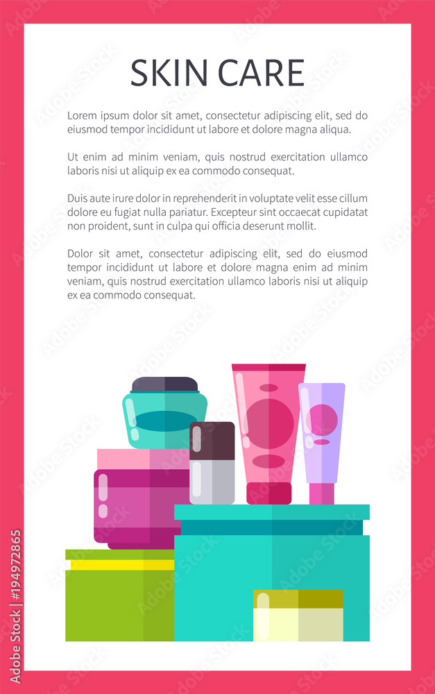 Skin Care Poster with Text Vector Illustration Stock Vector | Adobe Stock