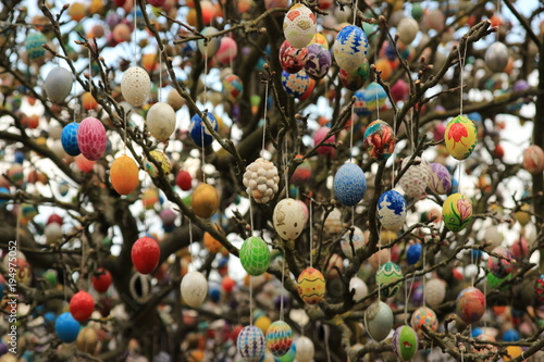 Easter eggs on the tree 