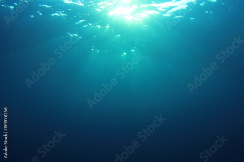 Underwater background sunburst