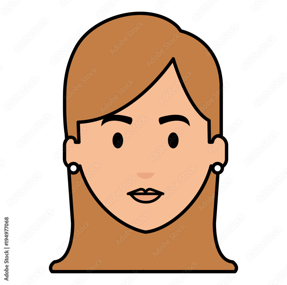 beautiful woman head avatar character vector illustration design