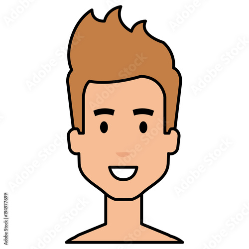 young man shirtless avatar character vector illustration design