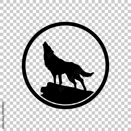 wolf. simple icon. On transparent background.