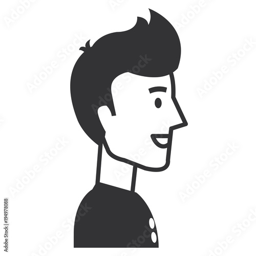 young man model avatar character vector illustration design
