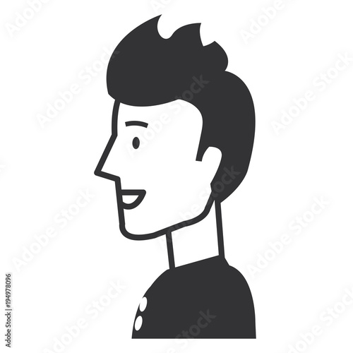young man model avatar character vector illustration design