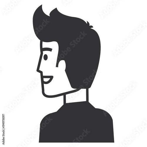 young man model avatar character vector illustration design