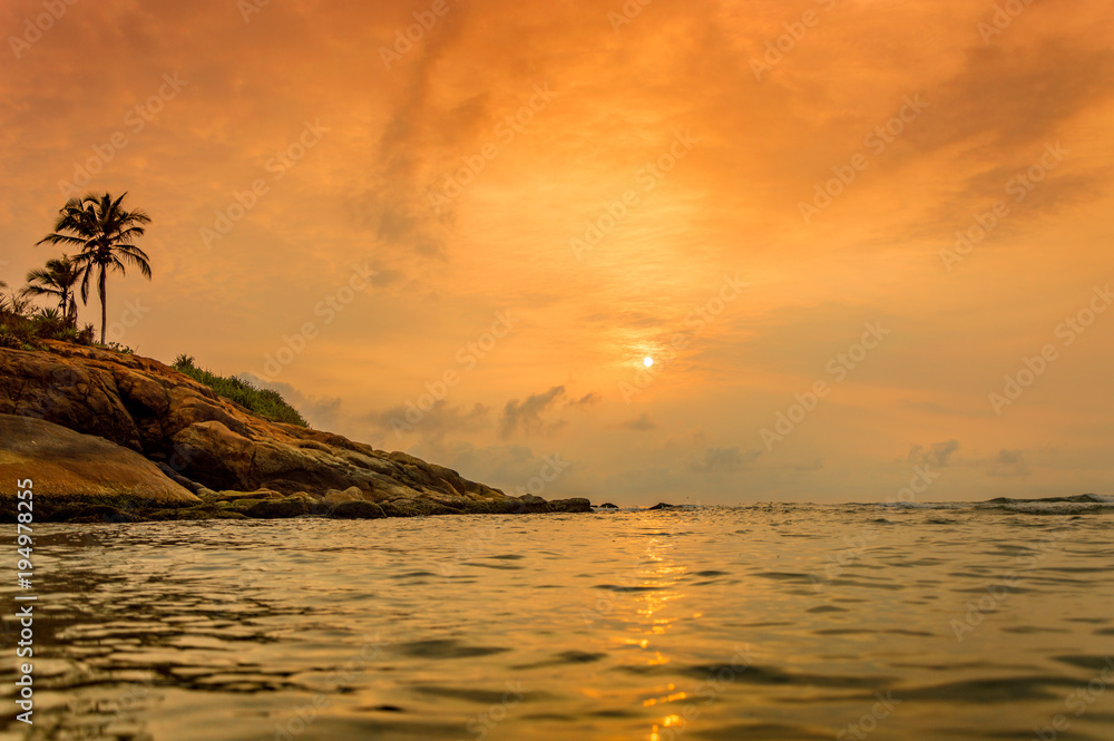 sunset at Kovalam beach, Kerala
