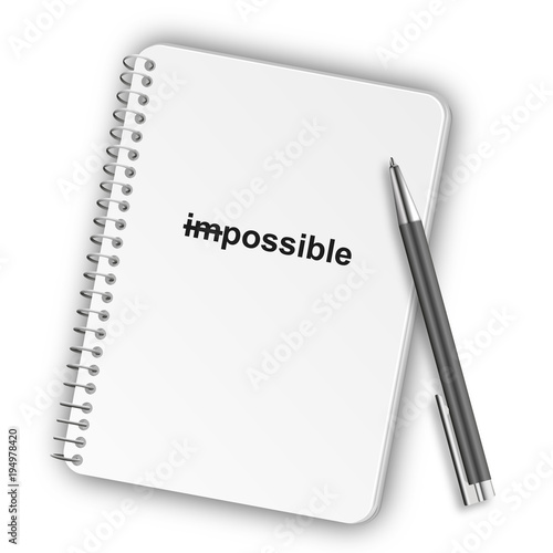 Notizblock Hochformat 05 - impossible durchgestrichen