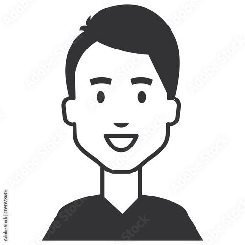 young man model avatar character vector illustration design