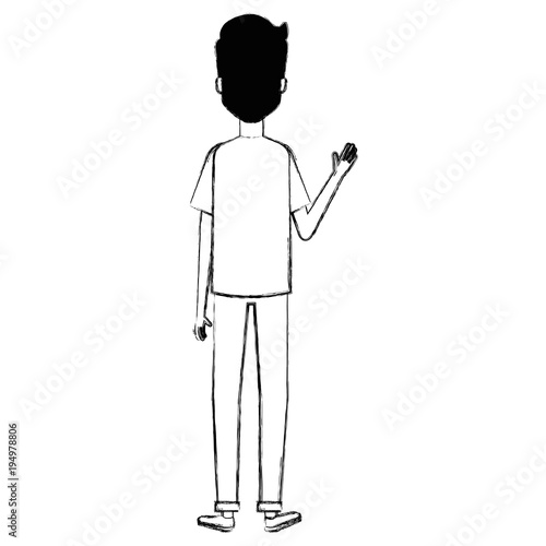 young man model avatar character vector illustration design