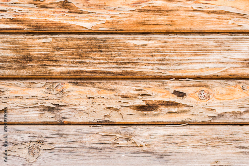 Naklejka premium Beautiful wooden background - old light horizontal boards