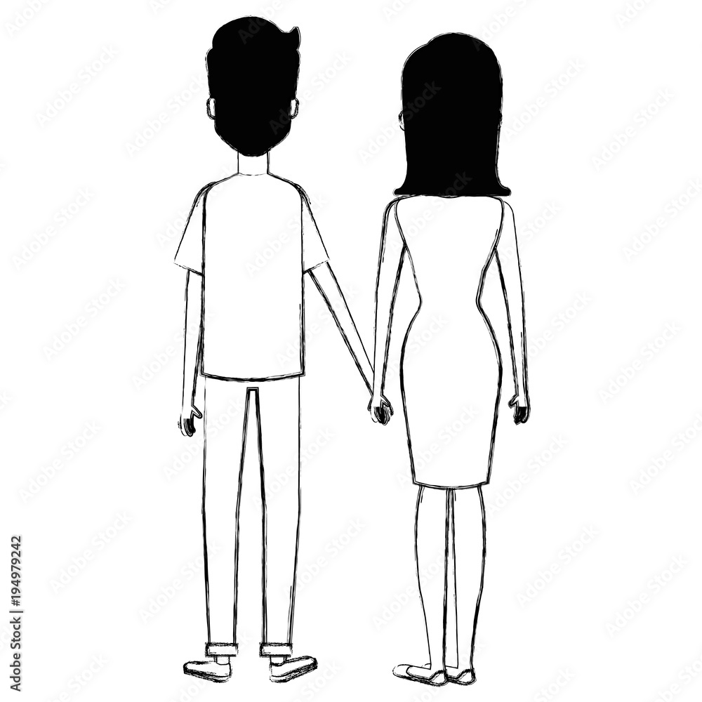 couple lovers avatars characters vector illustration design couple lovers avatars characters vector illustration design