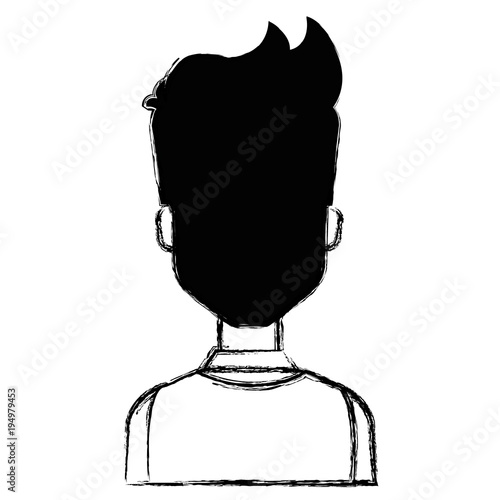 young man model avatar character vector illustration design