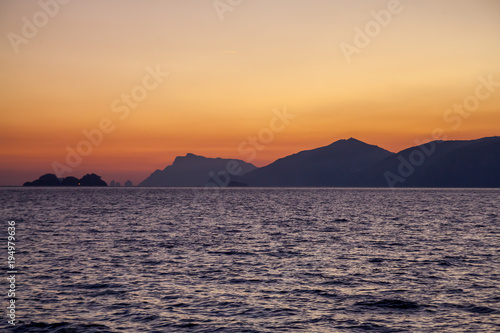 View from cruiseliner of Amalfi coastline photo