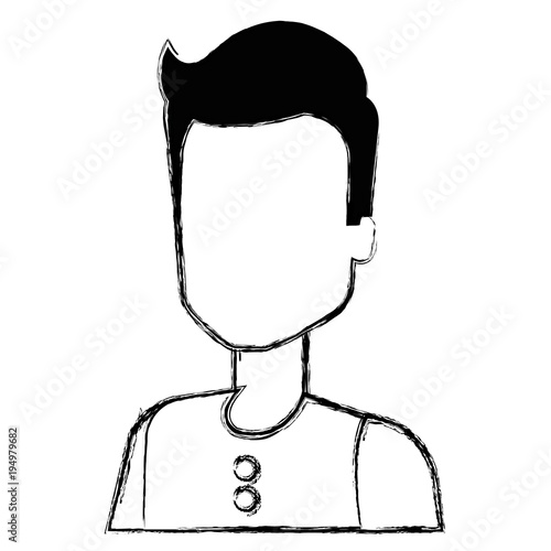young man model avatar character vector illustration design