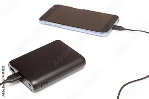 USB Power bank charging smartphone