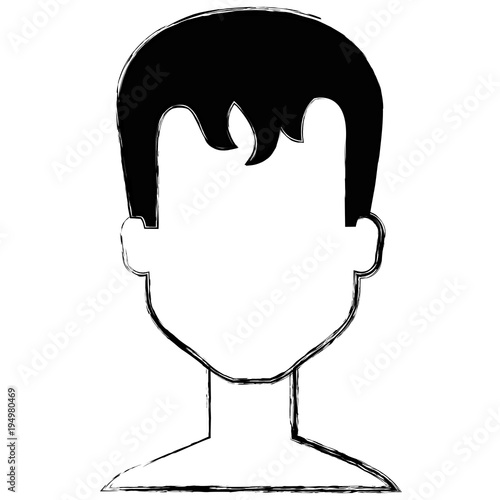 young man shirtless avatar character vector illustration design