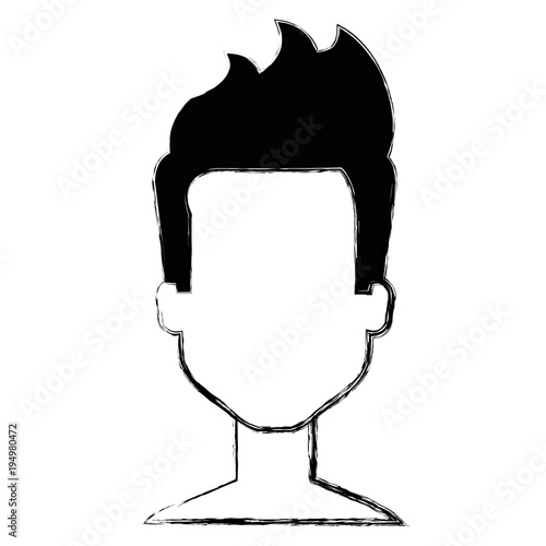 young man shirtless avatar character vector illustration design