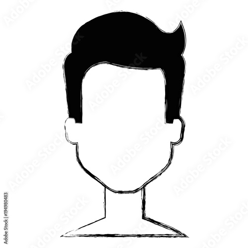 young man shirtless avatar character vector illustration design