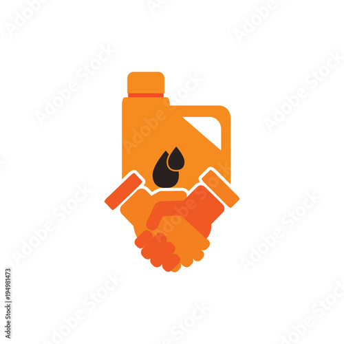 Handshake Oil Logo Icon Design