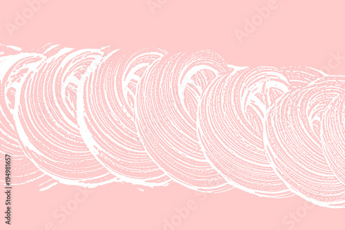 Natural soap texture. Actual millenial pink foam trace background. Artistic fair soap suds. Cleanliness, cleanness, purity concept. Vector illustration.