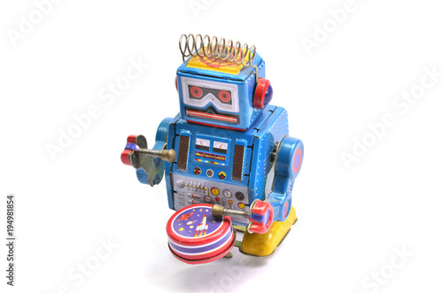 Valokuva blue winding robot .