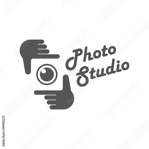 Photography camera concept logo icon vector template