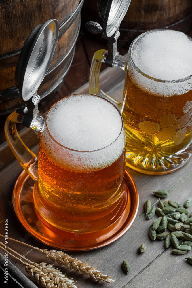 Light beer on an old background Light beer on an old background