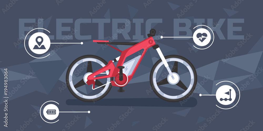 Modern electric bike infographic