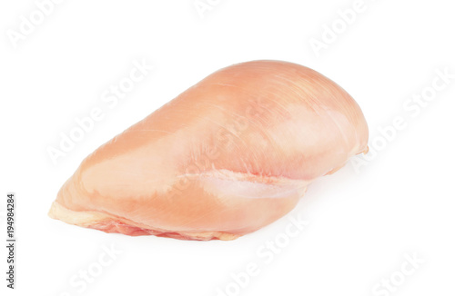 Raw chicken breast isolated on white background. photo