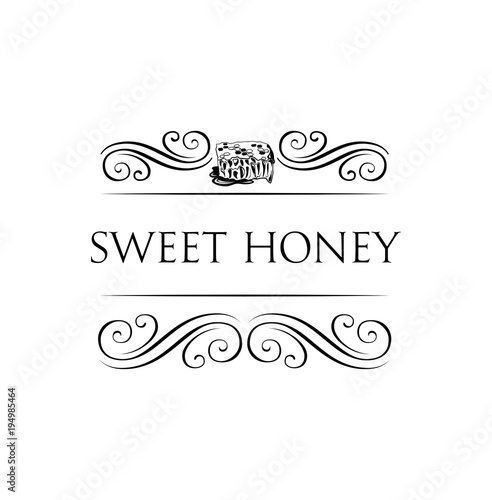 Sweet honey label. illustration