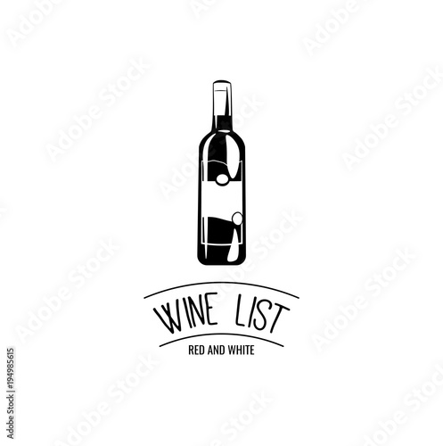 Wine list. White and red wine.  photo