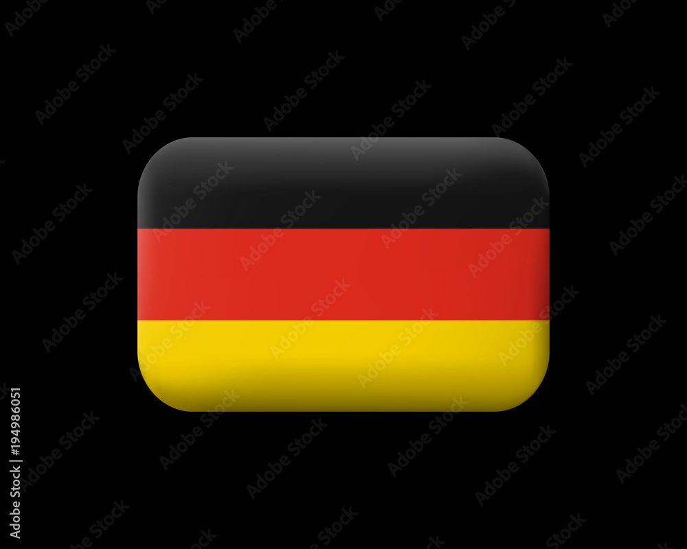 Flag of Germany. Matted Vector Icon and Button. Rectangular Shape Flag of Germany. Matted Vector Icon and Button. Rectangular Shape