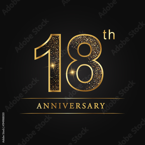 anniversary,aniversary, eighteen years anniversary celebration logotype. 18th anniversary logo. eighteen years. photo
