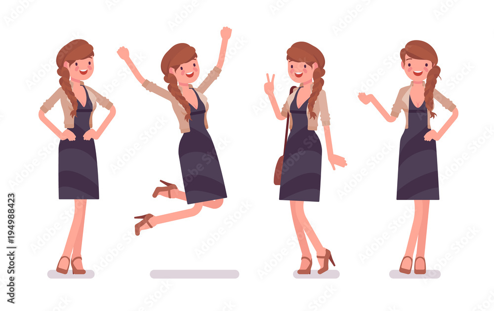Fototapeta premium Pretty female office employee feeling positive emotions