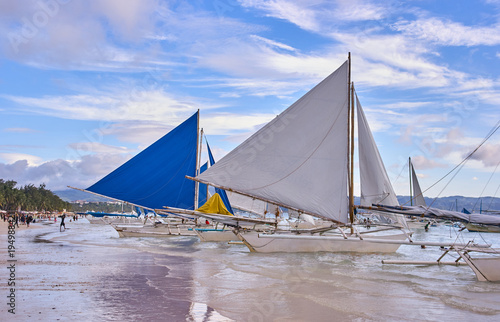 White beach view on Boracay, Philippines