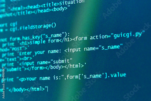 Canvastavla Programming code abstract screen of software developer