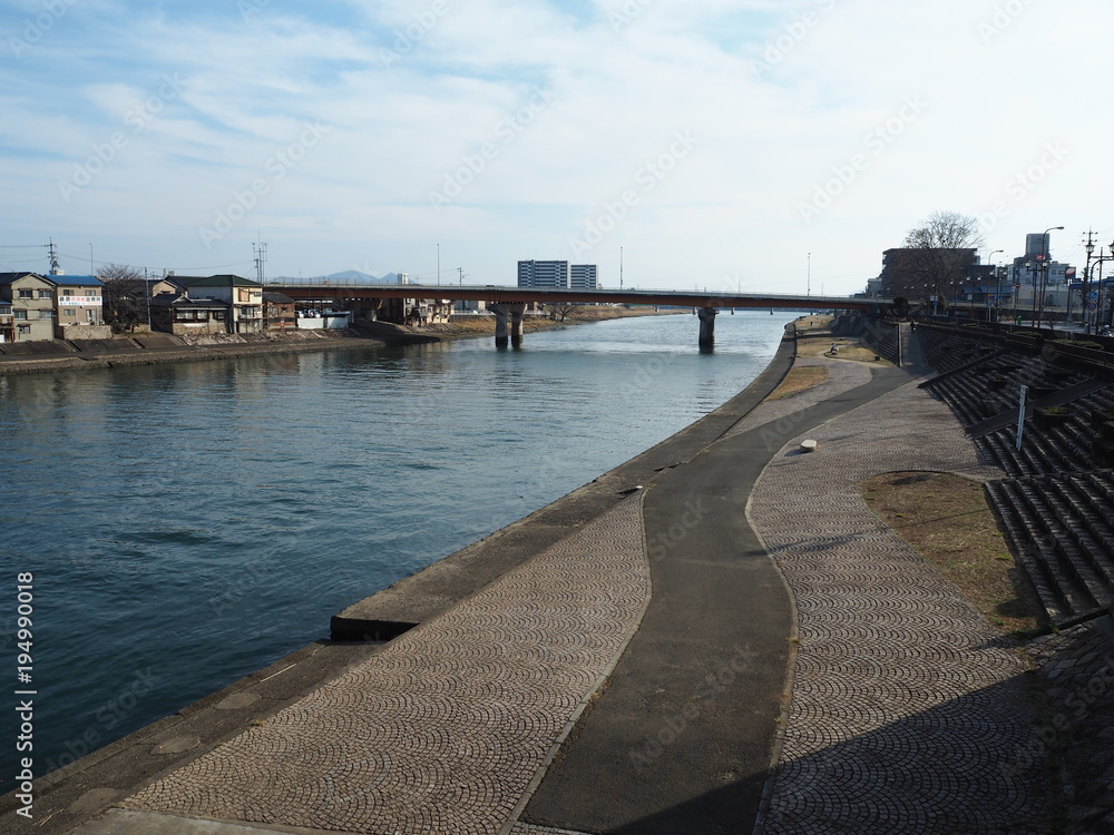 岡山市　京橋から旭川を眺める